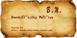 Benkóczky Mína névjegykártya